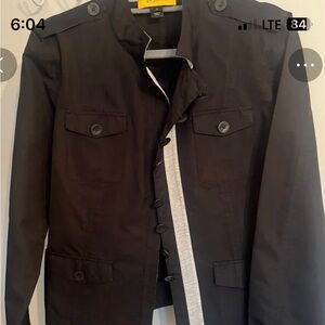 St. John Black Military-Style Jacket – Size 10 Chic & Timeless